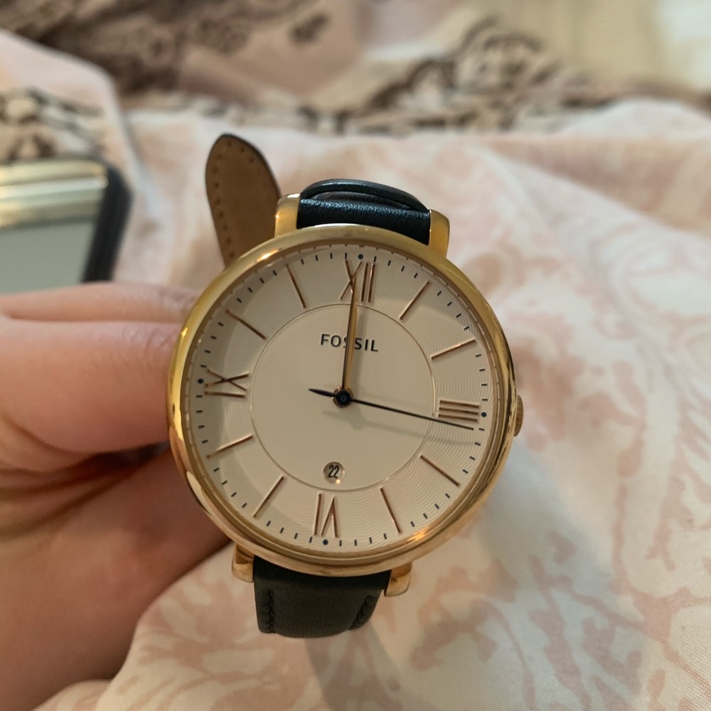 Fossil Gold & White Face woman’s watch